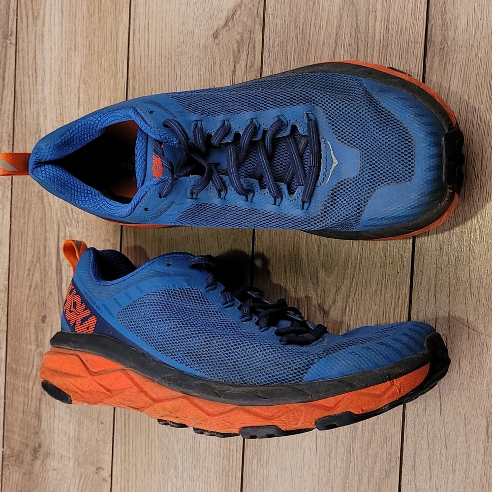HOKA One One Challenger ATR 5 Blue Orange Sz 9 Mens Running Athletic Shoes